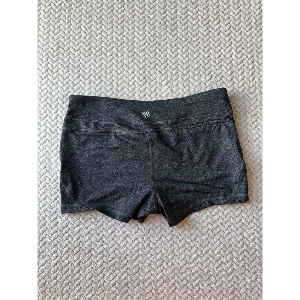 FOREVER 21 Women's Athletic Shorts S Black/Gray Stretch Sports Activewear Pocket
